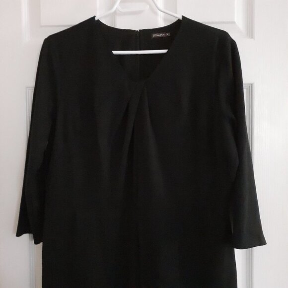 J. McLaughlin Women's Size XL 3/4 Sleeve Compact Bainbridge Black Midi Dress - Picture 2 of 12